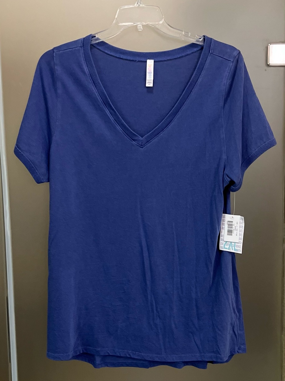 LuLaRoe Deep Blue V-Neck Short Sleeve Tee